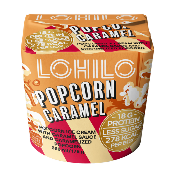 Lohilo proteiinijäätelö 350 ml Popcorn