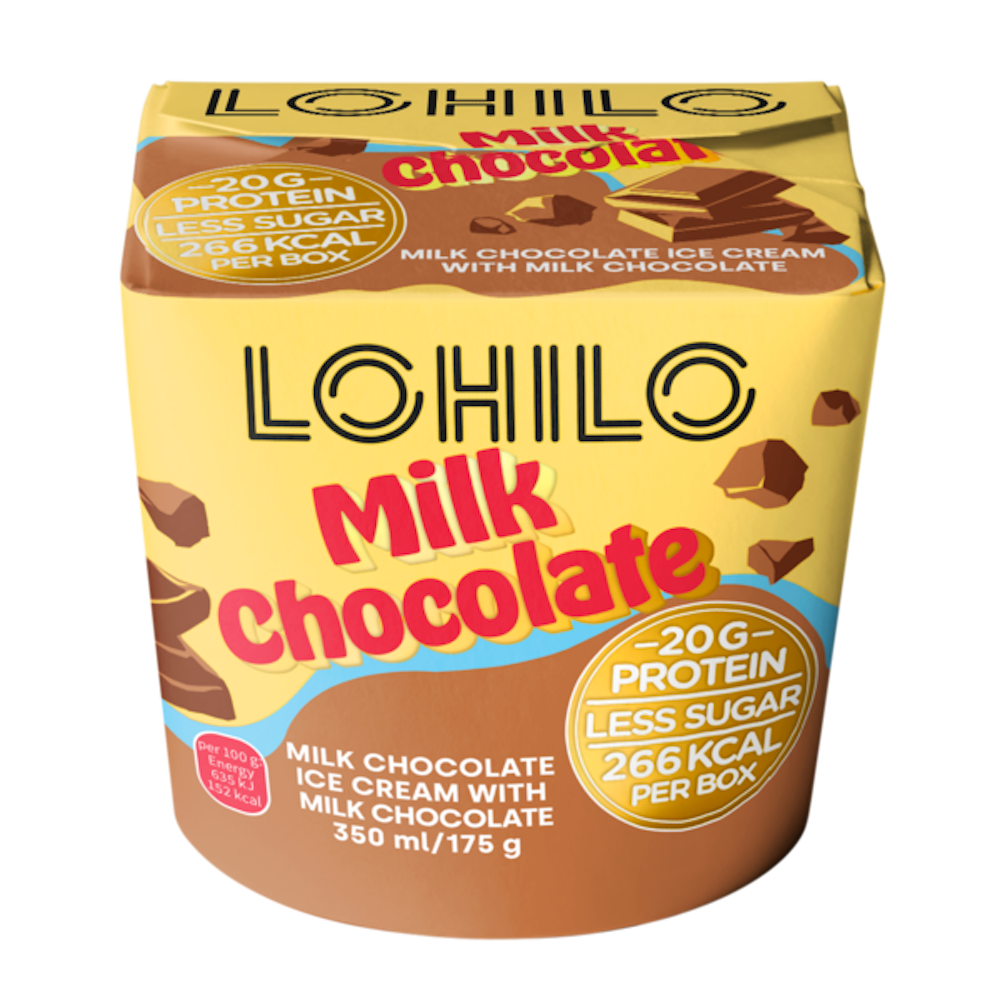 LOHILO Milk Chocolate proteiinijäätelö 350ml - HoReCa-tukku Kespro