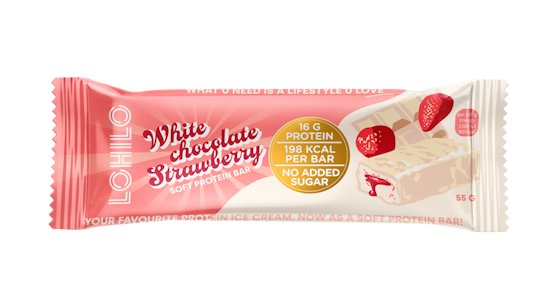 Lohilo proteiinipat 55g White Chocolate Strawberry