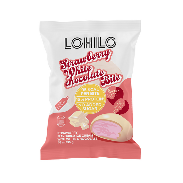 LOHILO White Chocolate Strawberry Bite proteiinijäätelö 35g