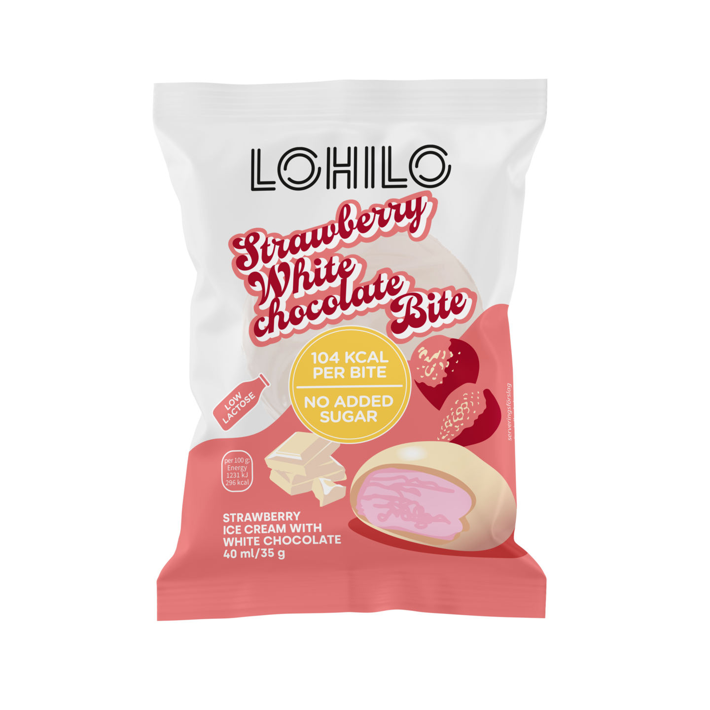 LOHILO White Chocolate Strawberry Bite proteiinijäätelö 35g