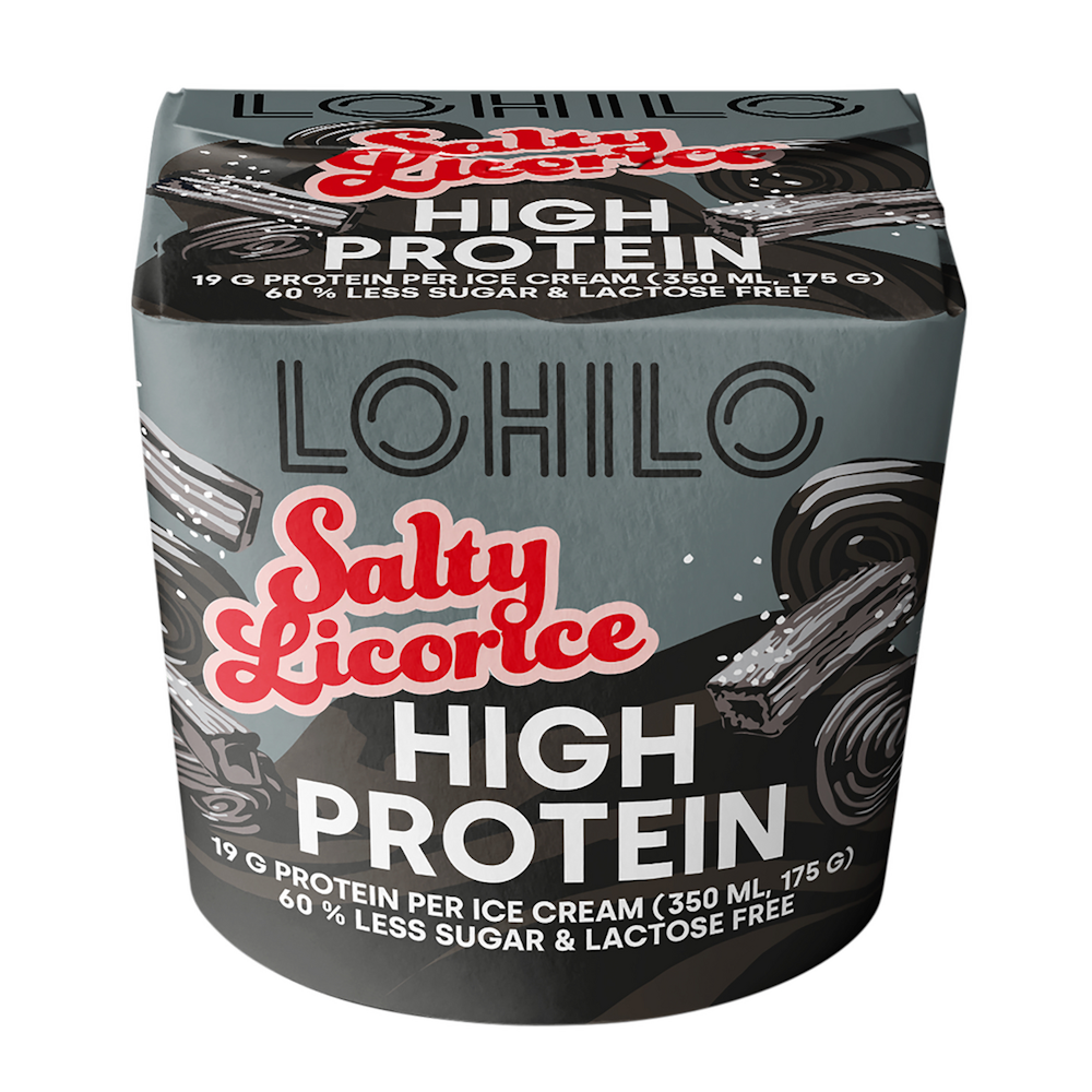 LOHILO Salty Licorice proteiinijäätelö 350ml - HoReCa-tukku Kespro