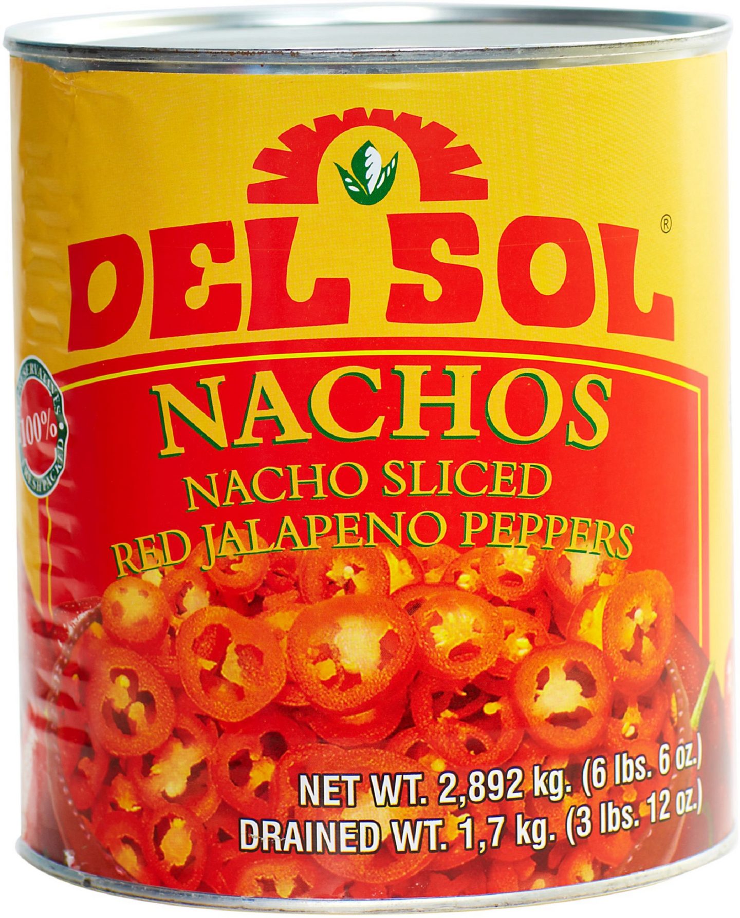 Del Sol jalapeno punainen viipale 2830g/1700g