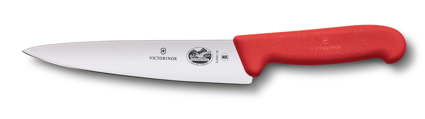 Victorinox kokkiveitsi 19cm fibrox kahvalla punainen