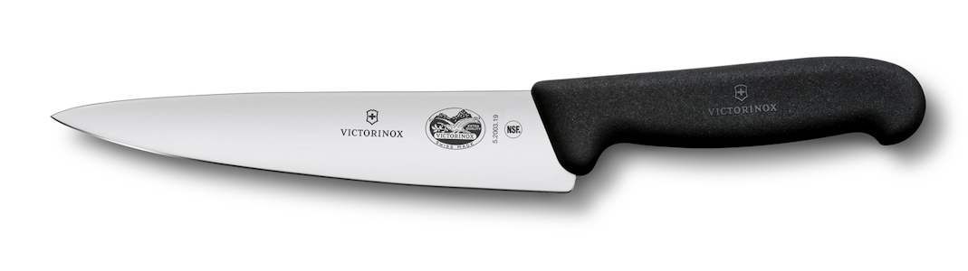 Victorinox kokkiveitsi 19cm fibrox kahva musta