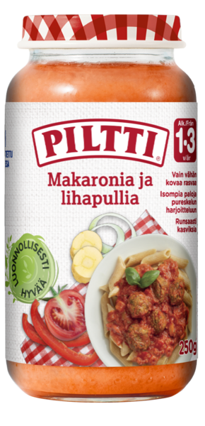 Piltti Makaronia ja lihapullia 250g 1-3 v