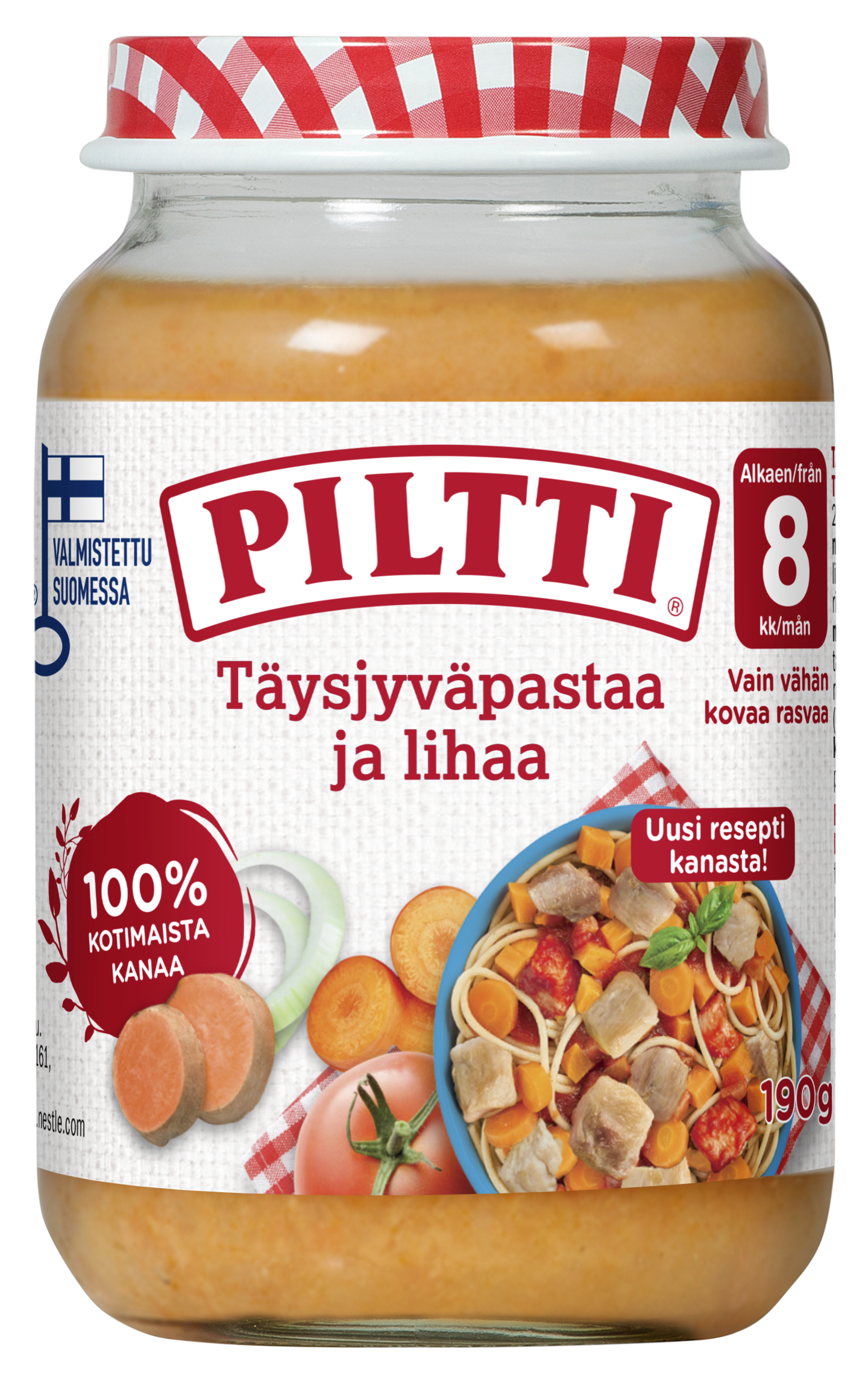 Piltti Täysjyväpastaa ja lihaa 190g 8kk