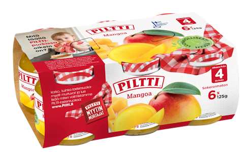 Piltti mangosose 6x125g 4kk PUOLILAVA