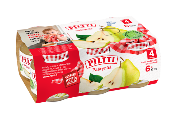 Piltti 6x125g Päärynää hedelmäsose 4kk
