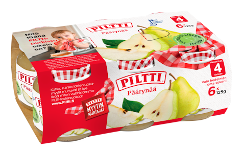 Piltti 6x125g Päärynää hedelmäsose 4kk