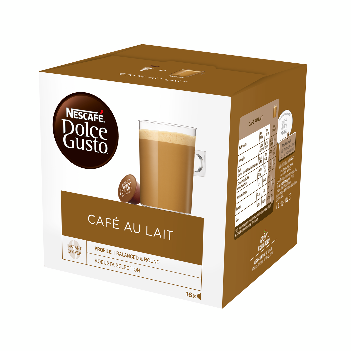 Nescafé Dolce Gusto 16 kaps/160g Café au Lait