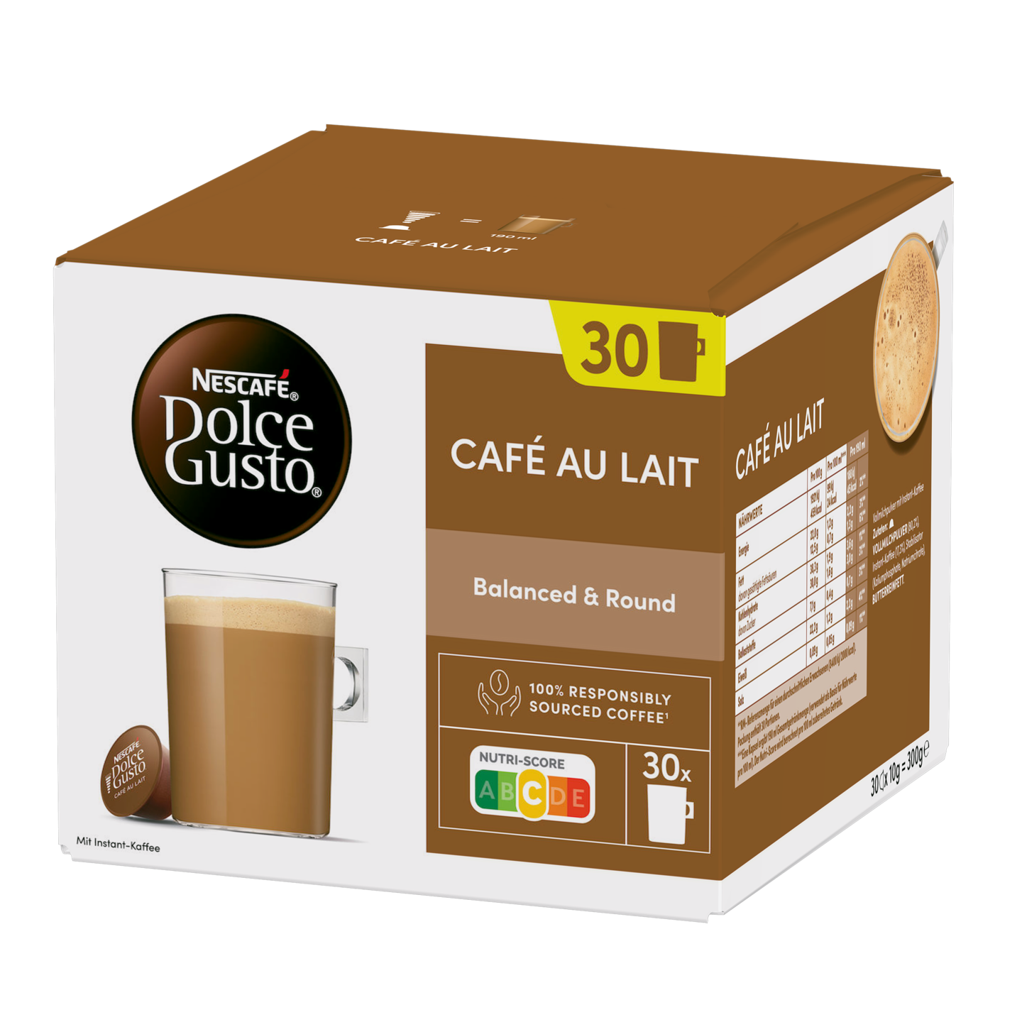 Nescafe Dolce Gusto 30kaps/300g Cafe au Lait maitokahvikapseli