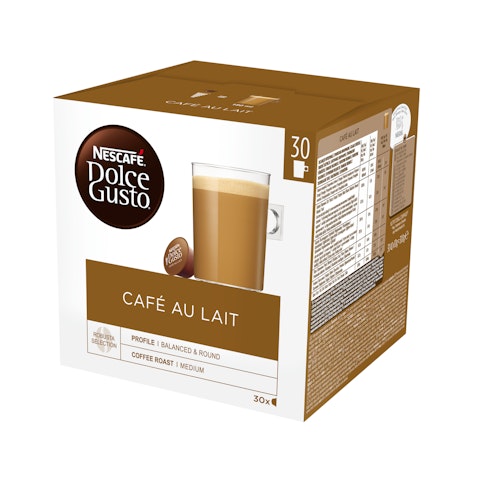 Nescafe Dolce Gusto 30kaps/300g Cafe au Lait maitokahvikapseli
