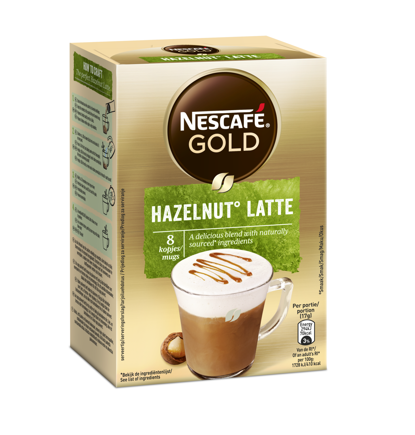 Nescafé Gold Hazelnut Latte 136g erikoispikakahvi KRuoka