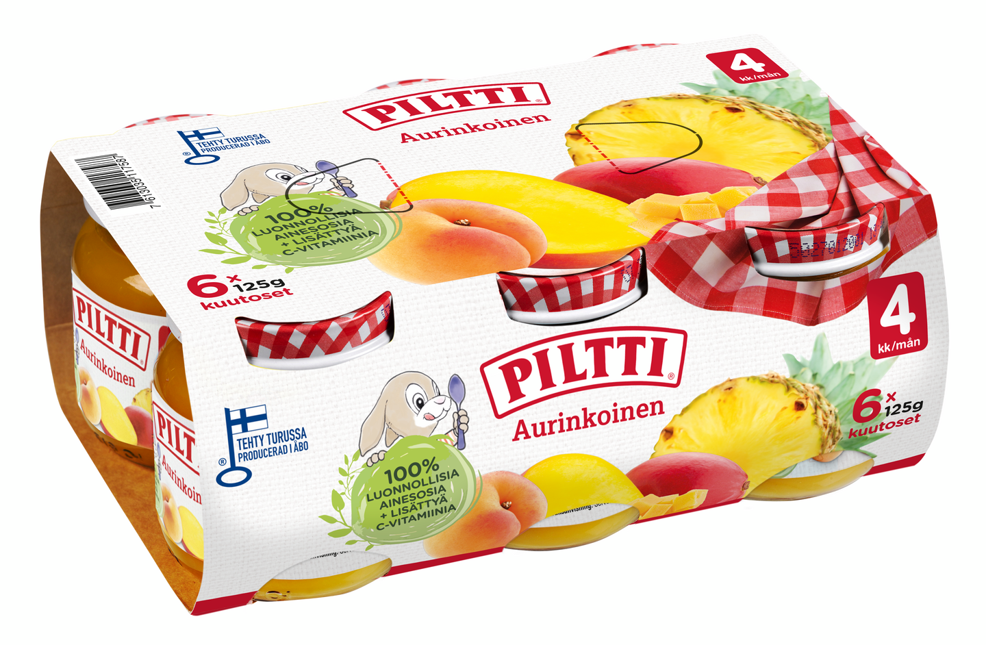 Piltti 6x125g Aurinkoinen hedelmäsose 4kk