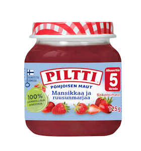 Piltti Pohjoisen Maut Mansikkaa ja ruusunmarjaa 125g 5kk