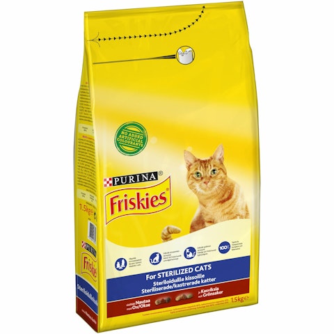 Friskies kissan kuivaruoka 1,5kg sterilisoitu nauta