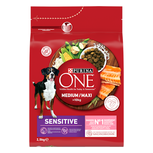 Purina One Sensitive Medium Maxi 2,5kg lohi riisi