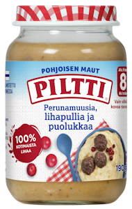 Piltti Pohjoisen maut perunamuusi, lihapullia ja puolukkaa 190g 8kk