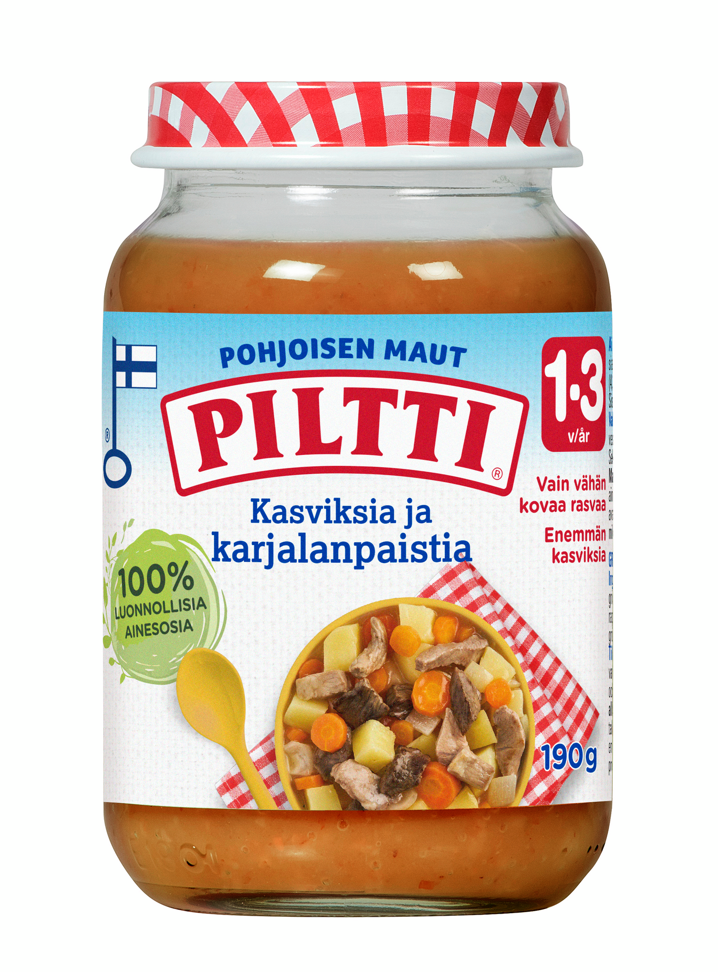 Piltti Pohjoisen maut kasviksia ja karjalanpaistia 190g 1-3v