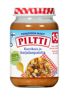 Piltti Pohjoisen maut kasviksia ja karjalanpaistia 190g 1-3v