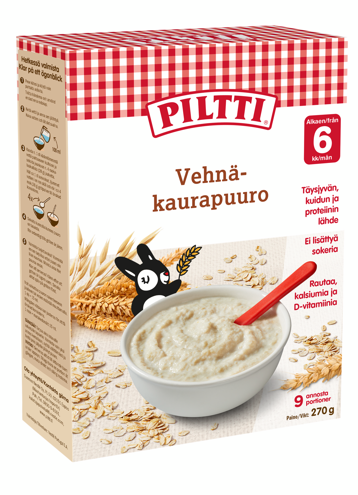 Piltti Kaurapuuro täysjyvästä 270g 6kk