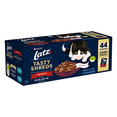 Latz Tasty Shreds Farm Selection 44x80g