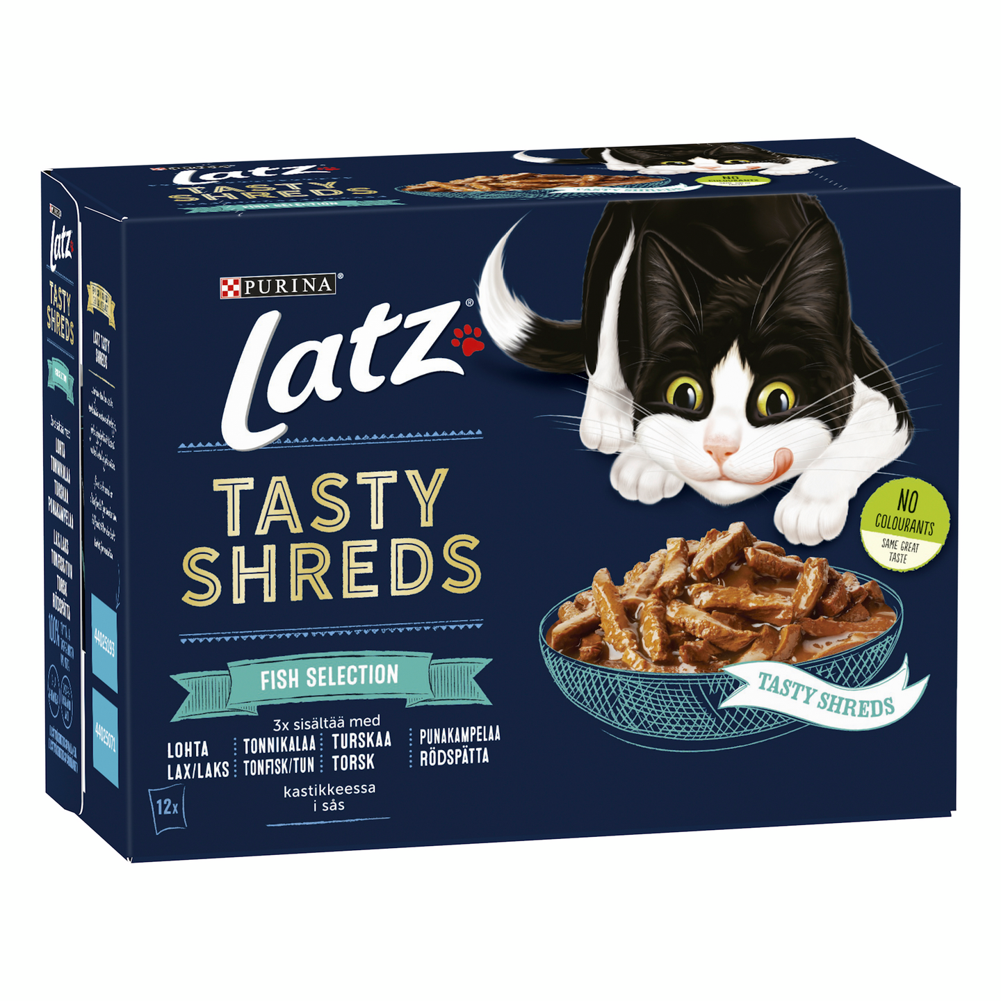 Latz Tasty Shreds Fish Selection 12x80g lohta tonnikalaa turskaa punakampelaa