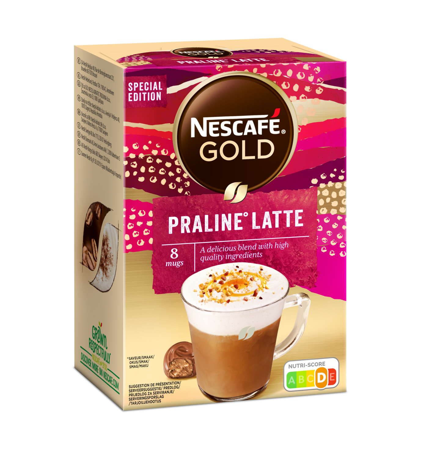 Nescafe Gold 8kpl Praline Latte erikoispikakahvi annospussi