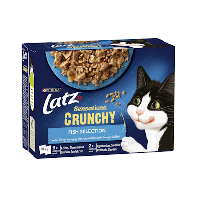 Latz Sensations Crunchy 10x85g +40g Fish lajitelma hyytelössä