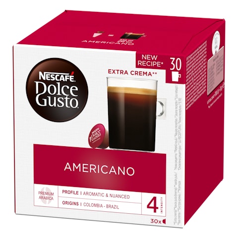 Nescafe Dolce Gusto Americano kahvikapseli 30 kpl