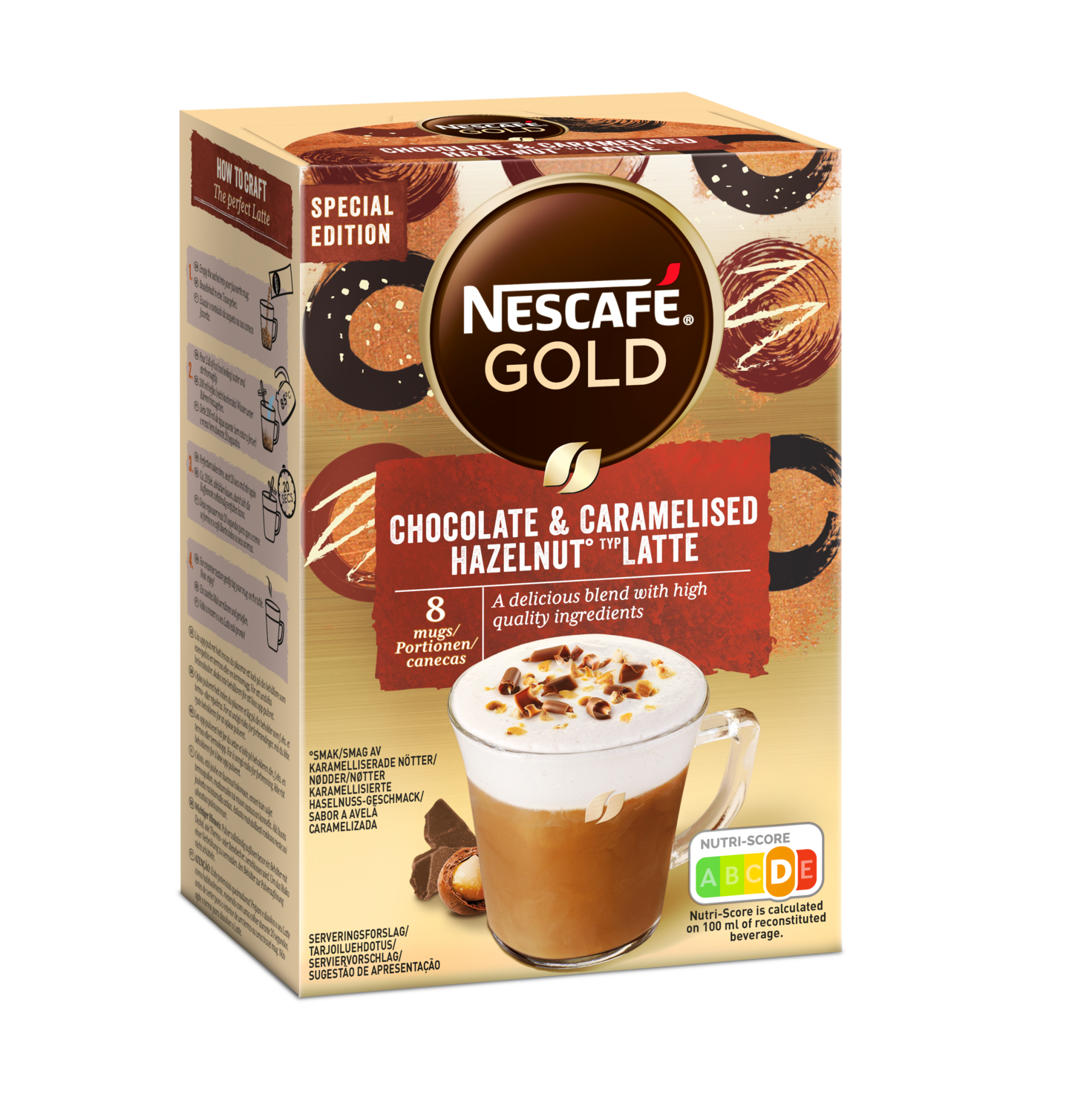 Nescafe Gold 8kpl Chocolate Caramel Hazelnut Latte erikoispikakahvi annospussi