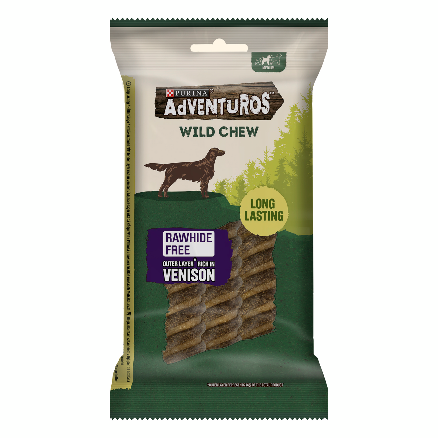 Adventuros Wild Chew medium 2x100g aikuisen koiran lisäravinto