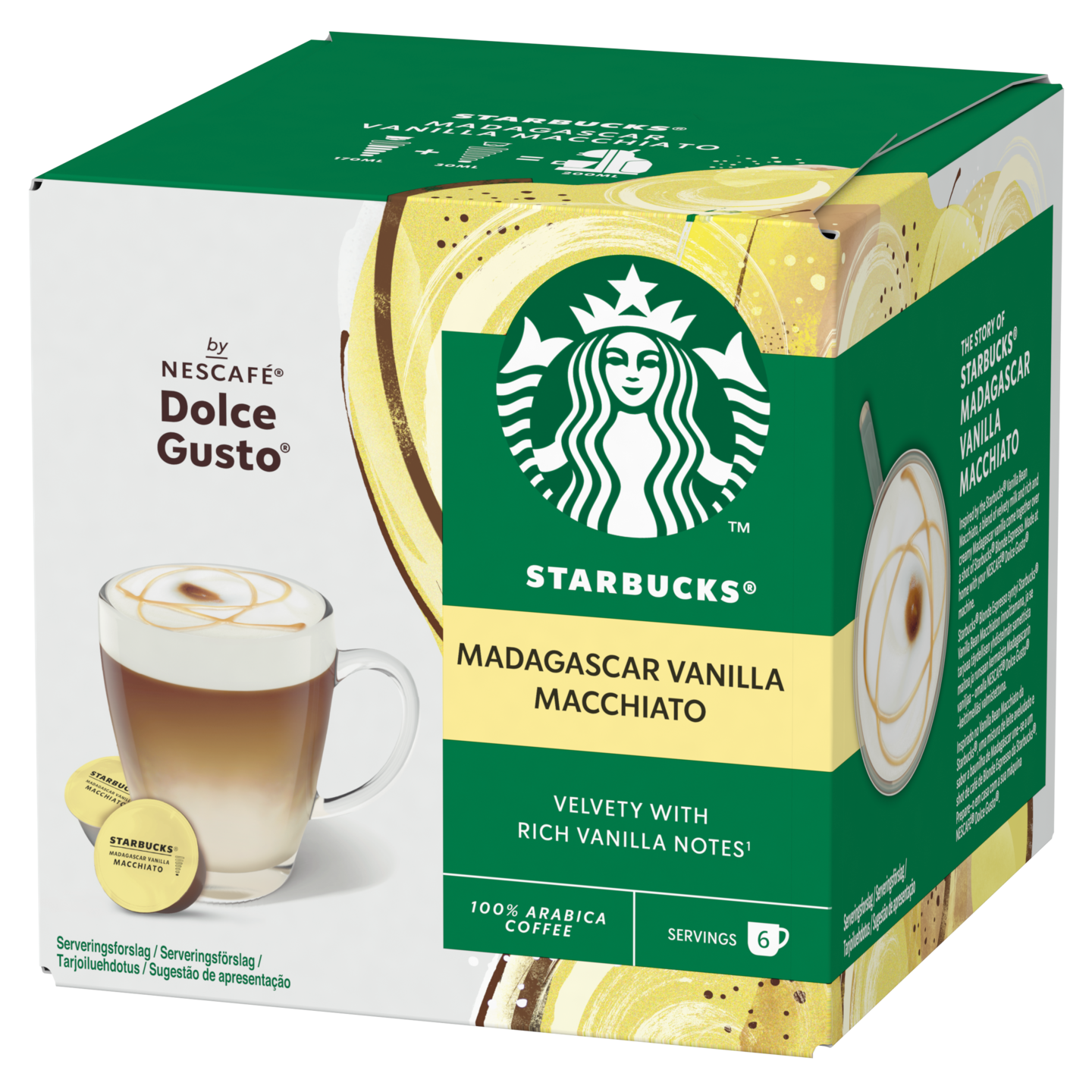 Starbucks Nescafe Dolce Gusto Madagascar Vanilla Macchiato maitokahvikapseli 12 kpl