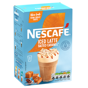 Nescafe Gold Iced Latte erikoispikakahvi Salted Caramel 7 kpl 102g