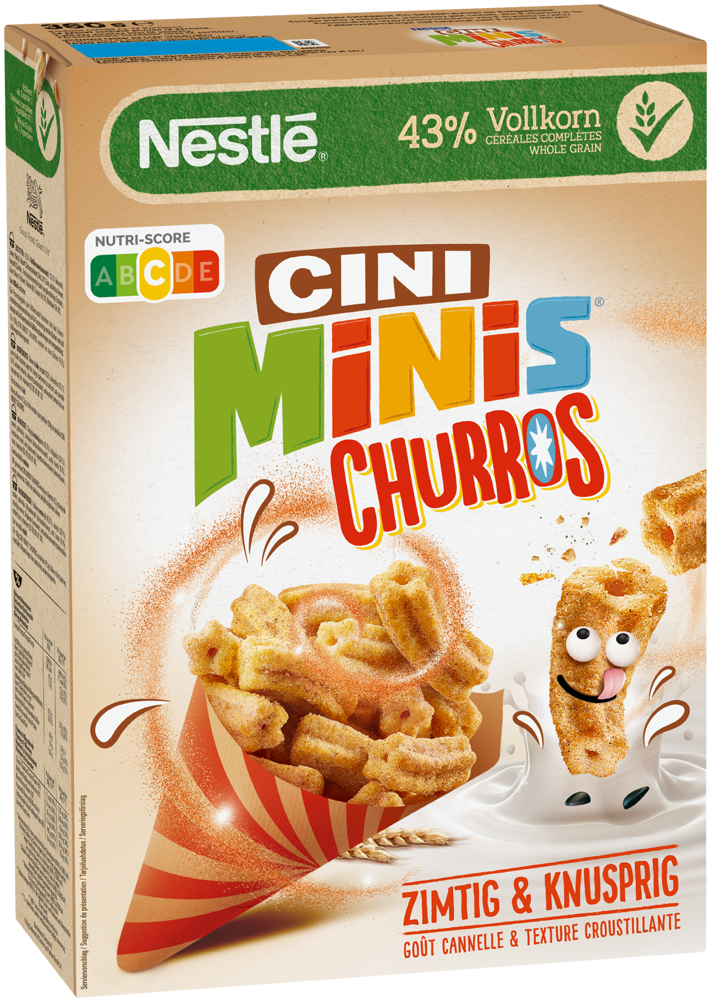 Nestlé CINI MINIS Churros 360g kanelinmakuiset täysjyvävehnä-riisimurot