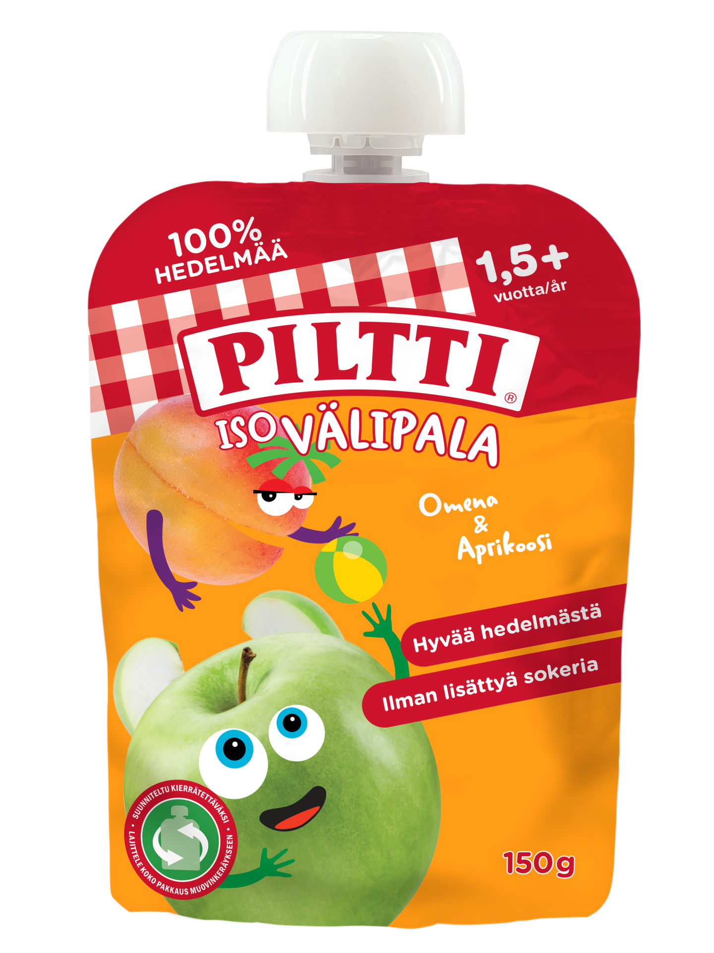 Piltti Iso välipala 150g 1,5+ vuotta omena & aprikoosi