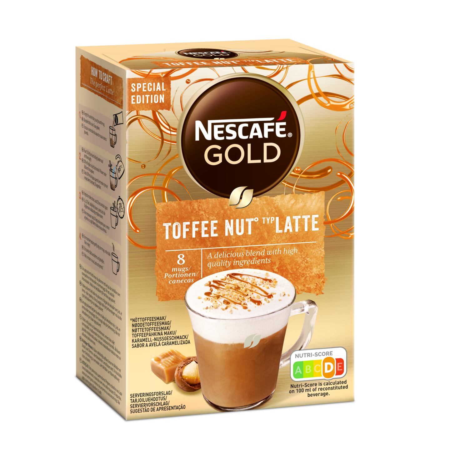 Nescafe Gold 8kpl Toffee Nut Latte erikoispikakahvi annospussi