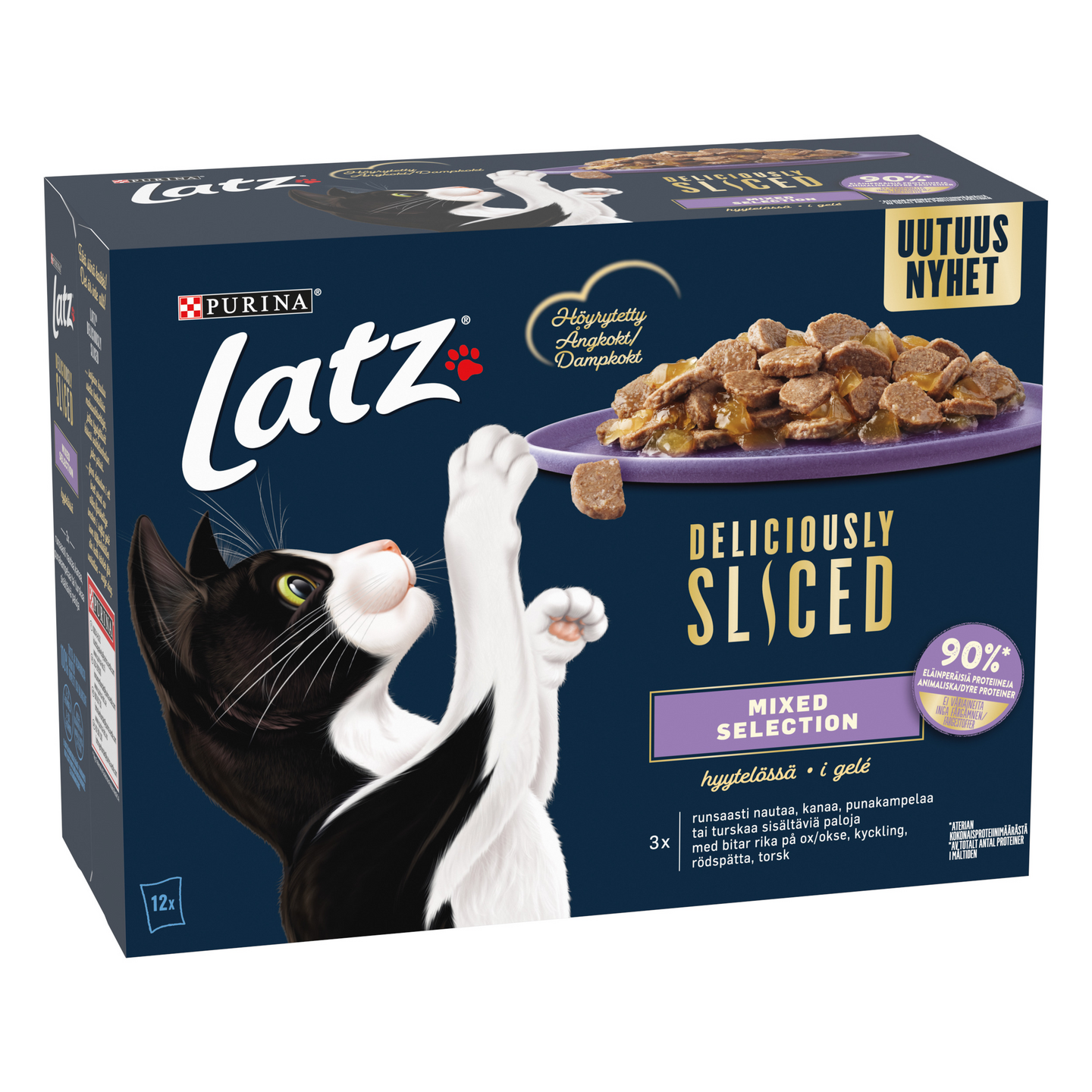 Latz Deliciously Sliced 12x80g Mixed lajitelma kissanruoka