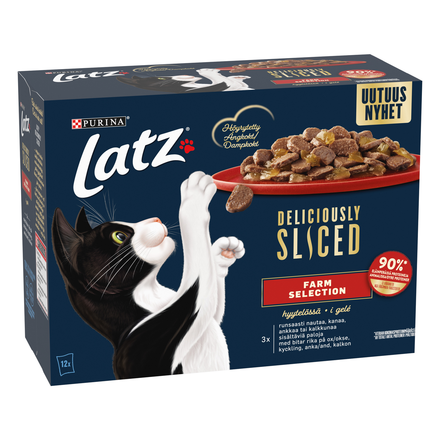 Latz Deliciously Sliced 12x80g Farm lajitelma kissanruoka