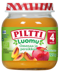 Piltti Luomu omenaa ja persikkaa 125g 4kk