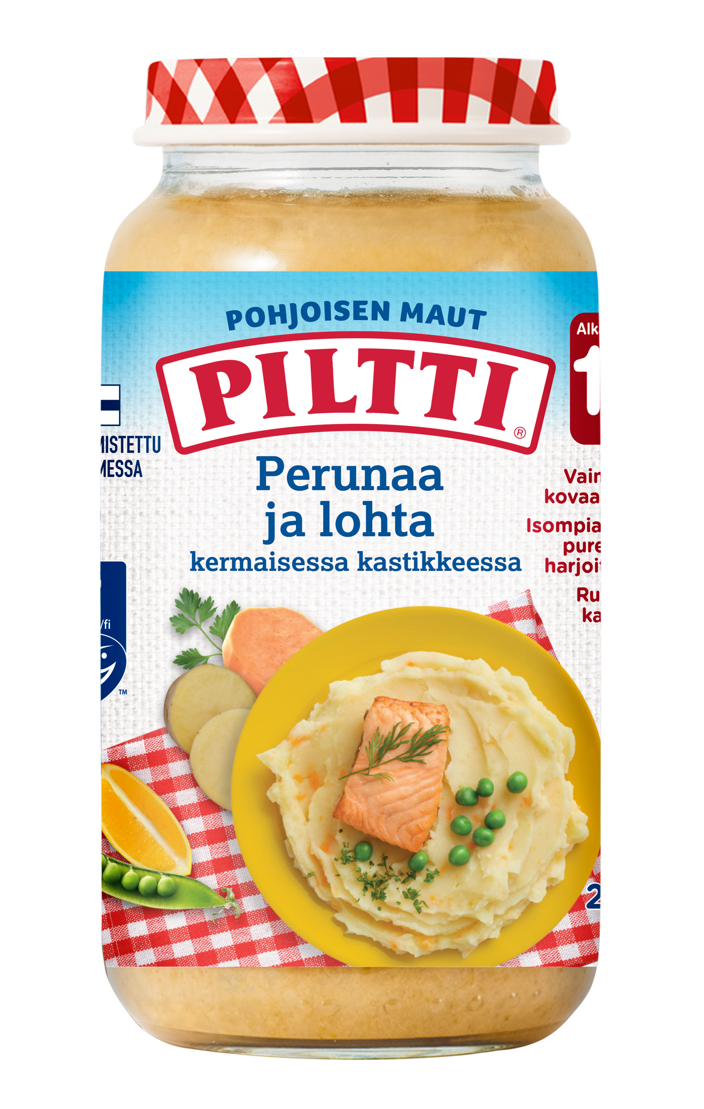 Piltti Pohjoisen Maut Perunaa ja lohta kermaisessa kastikkeessa 250g alkaen 1-3v