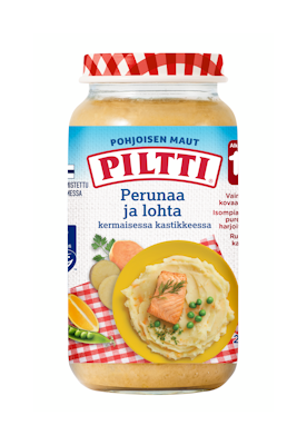 Piltti Pohjoisen Maut Perunaa ja lohta kermaisessa kastikkeessa 250g alkaen 1-3v