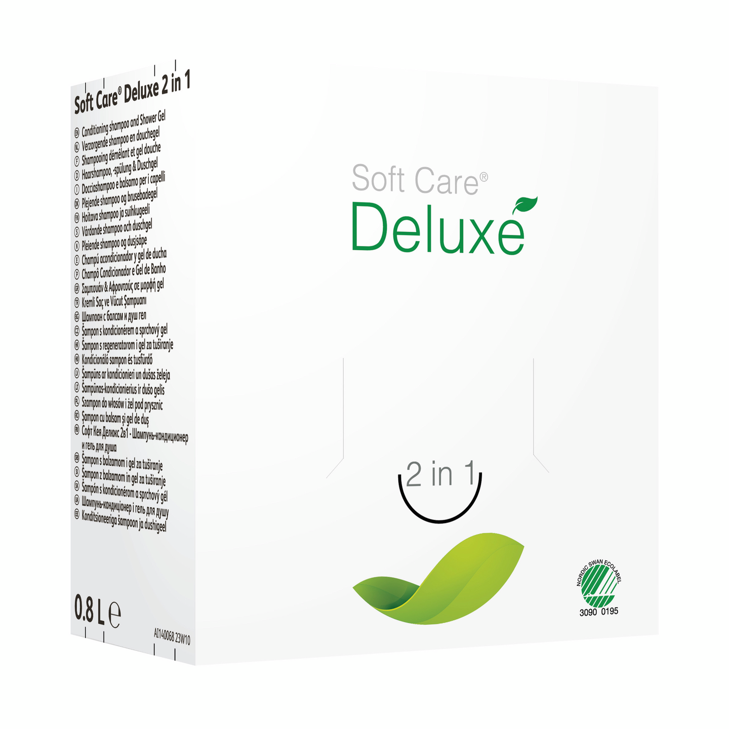 Soft Care Deluxe 2 in 1 hoitava shampoo ja suihkugeeli 800ml