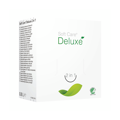 Soft Care Deluxe 2 in 1 hoitava shampoo ja suihkugeeli 800ml
