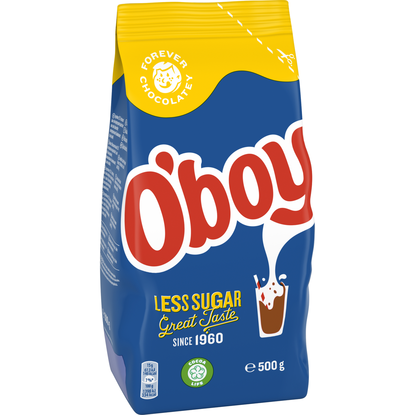 O'boy kaakaojuomajauhe 500g Less Sugar | K-Ruoka Verkkokauppa