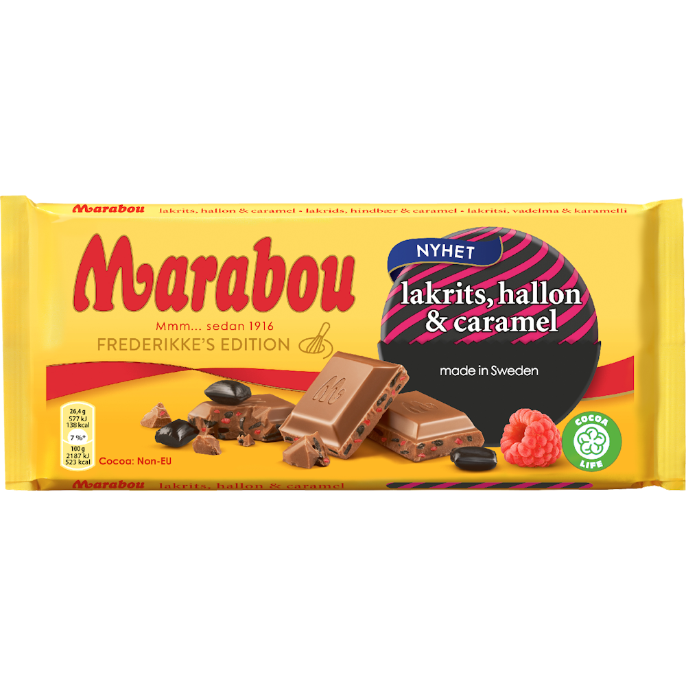 Marabou Suklaalevy 185g Lakritsi vadelma&karamelli — HoReCa-tukku Kespro