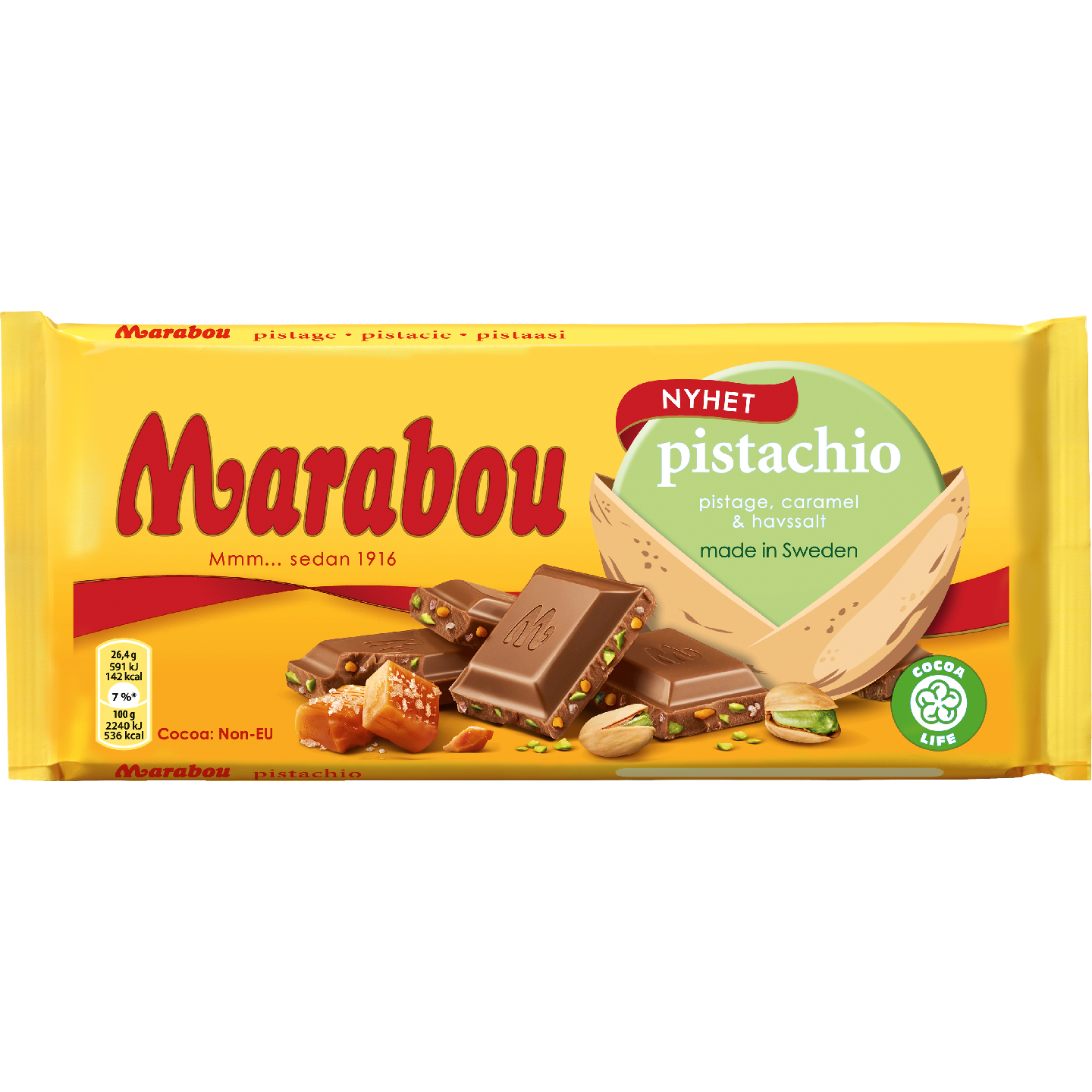Marabou suklaalevy 185g pistaasi caramel merisuola