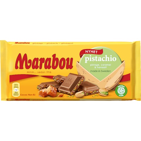 Marabou suklaalevy 185g pistaasi caramel merisuola