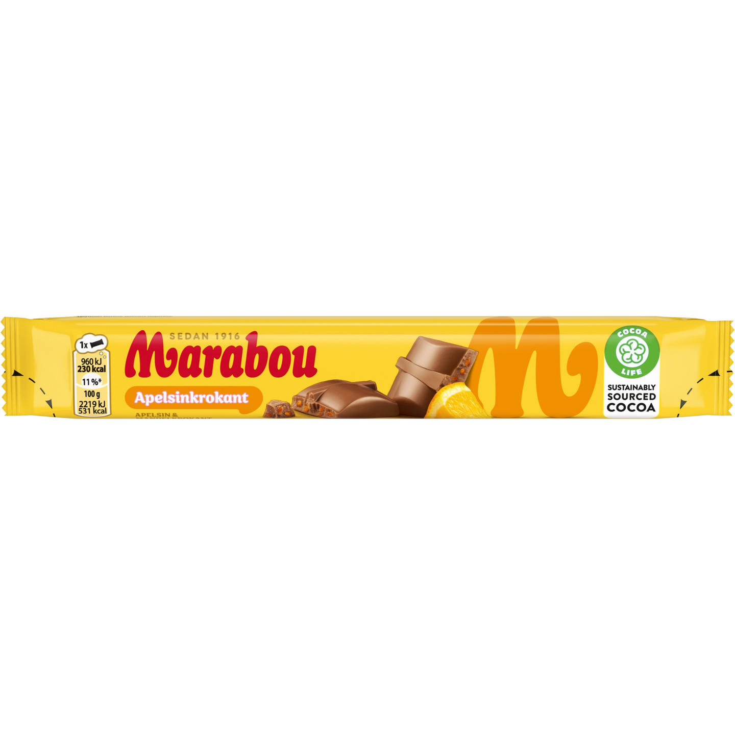 Marabou suklaapatukka 43g appelsiinikrokantti